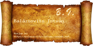 Balázsovits István névjegykártya