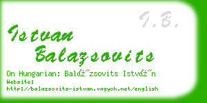 istvan balazsovits business card